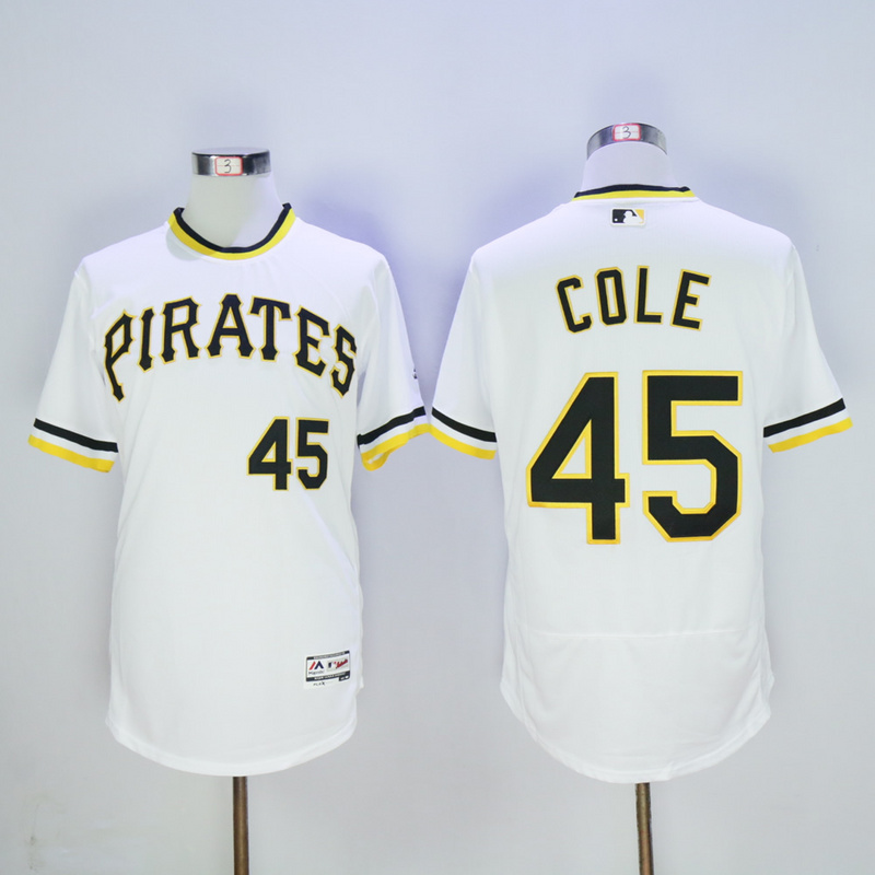 Men Pittsburgh Pirates 45 Cole White Elite MLB Jerseys